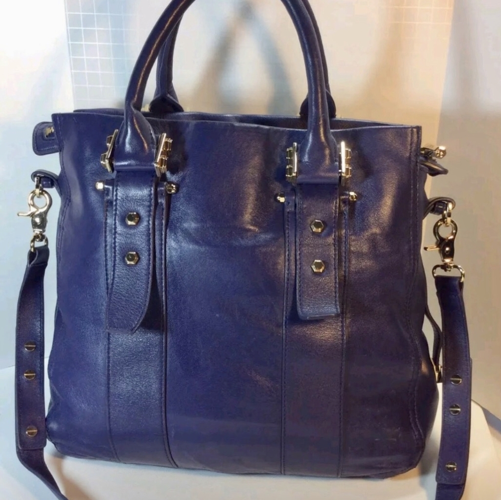 $550 Zac Posen Z Spoke Plum Leather Bag